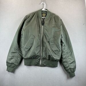 Alpha Industries Jacket Mens M Green MA-1 Bomber Flight Airborne Sky Soldier